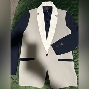 MANGO Two-Tone Navy & Light Gray Women’s Blazer Size Large